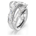 Vienna ring Mixed cuts, Swan, White, Rhodium plated